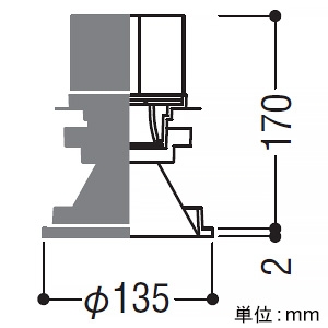 コイズミ照明 LEDベースダウンライト グレアレス 1000・1500・2000lmクラス HID35W・JR12V50W相当 埋込穴φ125mm 調光調色 電球色～昼白色 鏡面コーン・黒色枠 電源別売  XD253518BX 画像2