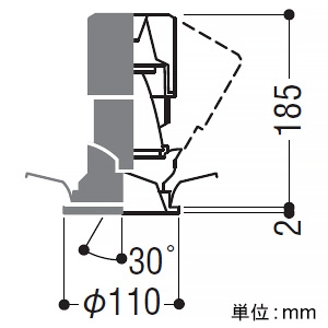 コイズミ照明 LEDユニバーサルダウンライト グレアレス 1000・1500lmクラス HID35W・JR12V50W相当 埋込穴φ100mm 配光角15° 電球色(2700K) 鏡面コーン・白色枠 電源別売  XD203025WA 画像2