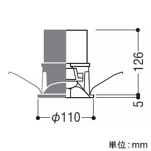 コイズミ照明 LEDウォールウォッシャーダウンライト 400・600・1000lmクラス JR12V50W～JDR65W相当 埋込穴φ100mm 配光角45° 調光調色 電球色～昼白色 白 電源別売  XD303522WX 画像2