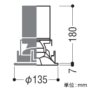 コイズミ照明 LEDウォールウォッシャーダウンライト 防雨型 2000・2500lmクラス HID35～70W・FHT42W～42W×2相当 埋込穴φ125mm 配光角45° 温白色 電源別売  XU302521WM 画像2