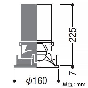 コイズミ照明 LEDウォールウォッシャーダウンライト 防雨型 3000・3500・4500lmクラス HID70～100W・FHT42W×2～42W×3相当 埋込穴φ150mm 配光角50° 電球色 電源別売  XU301520WL 画像2