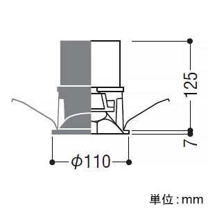 コイズミ照明 LEDウォールウォッシャーダウンライト 防雨型 400・600・1000lmクラス JR12V50W～JDR65W相当 埋込穴φ100mm 配光角45° 調光調色 電球色～昼白色 白 電源別売  XU303522WX 画像2