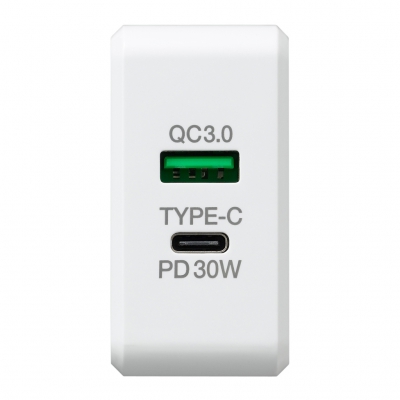 YAZAWA(ヤザワ) PD対応USBアダプター2ポート30W ホワイト  VFPD30WH 画像2