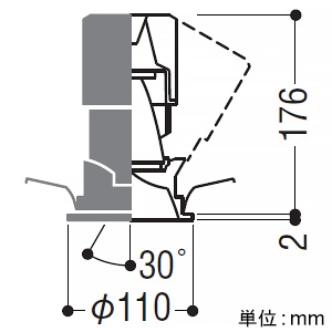 コイズミ照明 LEDユニバーサルダウンライト 深型 1500・2000lmクラス HID35W相当 埋込穴φ100mm 配光角15° 電球色(2700K) シルバーコーン・白色枠 電源別売  XD004025WA 画像2