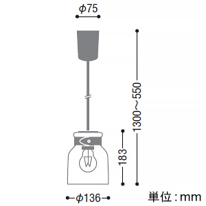 コイズミ照明 LEDペンダントライト 引掛シーリングタイプ 白熱球40W相当 非調光 電球色 ランプ付  AP50351 画像2