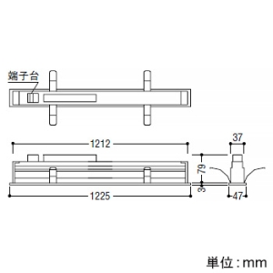 コイズミ照明 LED一体型ベースライト 《スリットシームレススリム》 埋込型 高気密SB形 L1200mm 散光配光 調光 温白色 マットブラック  AD53849 画像2