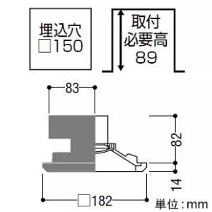 コイズミ照明 LED一体型ダウンライト リニューアル対応幅広枠タイプ ベースタイプ 高気密SB形 防雨・防湿型 白熱球100W相当 埋込穴□150mm 散光配光 調光 電球色 白木  AD7315N27 画像2