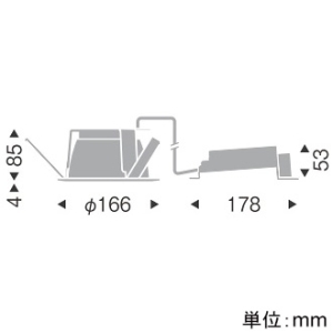 遠藤照明 LEDベースダウンライト 一般型 高気密SB形 1600TYPE FHT42W相当 埋込穴φ150mm 拡散配光 調光調色 昼光色～電球色 鏡面コーン  EFD8948W 画像2