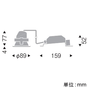 遠藤照明 LEDベースダウンライト 一般型 高気密SB形 400TYPE EFD13W・白熱球60W相当 埋込穴φ75mm 中角配光 調光調色 昼光色～電球色 白コーン  EFD8963W 画像2