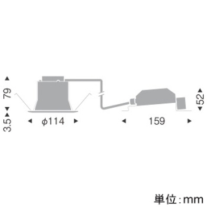 遠藤照明 LEDユニバーサルダウンライト 高気密SB形 700TYPE FHT24W・白熱球80～60W相当 埋込穴φ100mm 広角配光 調光調色 昼光色～電球色 鏡面コーン・白枠  EFD8970W 画像2