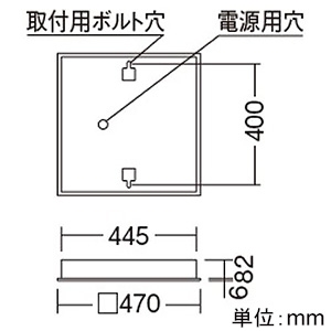 遠藤照明 LEDスクエアベースライト 埋込型 6000TYPE FHP32W×3相当 埋込穴□450mm フラット乳白パネル  SXK4005W 画像2