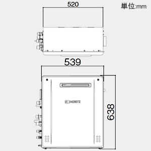 ノーリツ ガスふろ給湯器 《エコジョーズ》 設置フリー形 24号給湯タイプ シンプルタイプ 据置形 PRO-TECメカ搭載 戸建住宅向け 給水・給湯接続R3/4(20A) ガス種LPG  GT-C2462SARXBL20ALPG 画像3