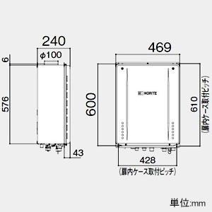 ノーリツ ガスふろ給湯器 《エコジョーズ》 設置フリー形 24号給湯タイプ スタンダードタイプ 壁掛形 PRO-TECメカ搭載 集合住宅向け PS扉内上方排気延長形 給水・給湯接続R3/4(20A) ガス種LPG  GT-C2462AWX-HBL20ALPG 画像3