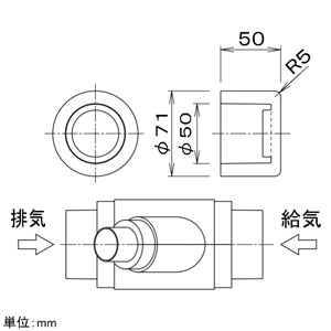 パナソニック 分岐3路管 断熱仕様 φ100mm×1+φ50mm×2  FY-YGH04 画像3