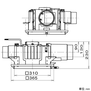 パナソニック 小口径セントラル換気システム 天井埋込形 標準タイプ 適用パイプφ100・125mm  FY-20KC6A 画像3