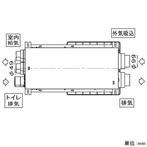 パナソニック 熱交換気ユニット カセット形 パイプ径φ100・φ50mm  FY-12VB1A 画像2