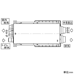 パナソニック 熱交換気ユニット カセット形 パイプ径φ100・φ50mm  FY-80VB1A 画像2