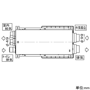 パナソニック 熱交換気ユニット カセット形 微小粒子用フィルター搭載 パイプ径φ100・φ50mm  FY-80VB1ACL 画像2