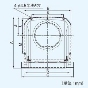 パナソニック 深形パイプフード アルミ製 ガラリ付 φ100用 ブラック  FY-MFA043-K 画像2