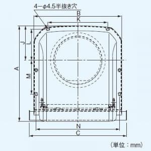 パナソニック 深形パイプフード ステンレス製 着脱式防虫網付 防音用 φ100用 シルバーメタリック粉体塗装  FY-MJGX043 画像2