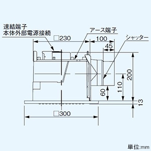 パナソニック 天井埋込形換気扇 ルーバーセットタイプ 低騒音・大風量形 24時間・局所換気兼用 埋込寸法240mm角 適用パイプφ100mm  FY-24CK8 画像2