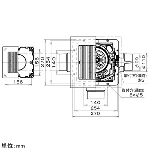 パナソニック 天井埋込形換気扇 ルーバーセットタイプ 3室用 大風量形 埋込寸法□240mm パイプ径φ100mm 風圧式高気密シャッター付  FY-24CPTS8 画像3