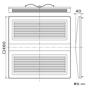 パナソニック 専用ルーバー 天井埋込形気調換気扇用 角形・格子タイプ ホワイト  FY-LZ16-W 画像2