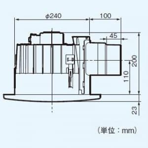 パナソニック 天井埋込形換気扇 《丸形天井埋込換気扇 まる天》 排気 低騒音・特大風量形 樹脂製本体 ルーバーセットタイプ 丸形・丸穴タイプ 埋込寸法:φ250mm 適用パイプ径:φ100mm  FY-25MCG1 画像2