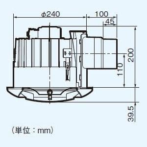 パナソニック 天井埋込形換気扇 《丸形天井埋込換気扇 まる天》 排気 低騒音形 樹脂製本体 ルーバー別売タイプ 埋込寸法:φ250mm 適用パイプ径:φ100mm  FY-25MB1 画像2