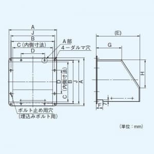 パナソニック 有圧換気扇 専用部材 屋外フード 20cm用 ステンレス製  FY-HMX203 画像2