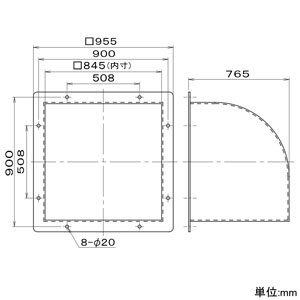 パナソニック 屋外フード 75cm用 ステンレス製  FY-HMX753 画像2