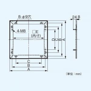 パナソニック 有圧換気扇 専用部材 取付枠 20cm用 ステンレス製  FY-KHX203 画像2