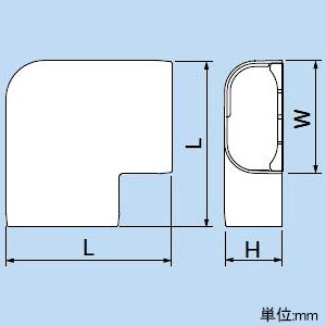 因幡電工 平面エルボカバー90° 対応ダクトTJD-20 《リフォームダクトJD ツインタイプ》  TJK-20 画像3