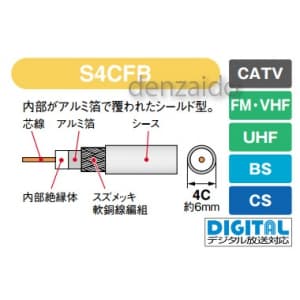 マスプロ BS・CS用 低損失75Ωケーブル10m (4Cケーブル)  S4CFB10M(H)-P 画像2