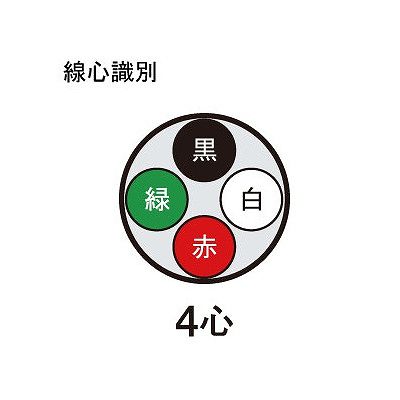 富士電線 ビニルキャブタイヤケーブル 8.0m  4心 100m巻  VCT8.0SQ×4C×100m 画像2