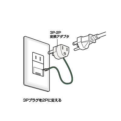 サンワサプライ 3P→2P変換アダプタ  TAP-AD1N 画像3