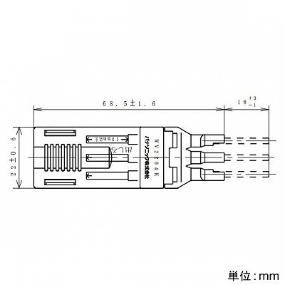 パナソニック 絶縁ホルダー付3心棒型圧着端子 フル端子側面型 VCT3.5～5.5m?用  WV2204K 画像2