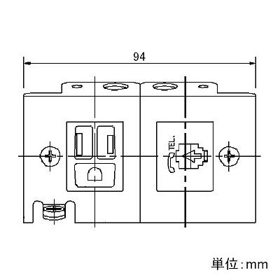 パナソニック インナーコンセント器具ブロック 接地2Pコンセント 15A 125V テレホンモジュラジャック 6極4心  NE30010K 画像3