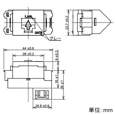 パナソニック 埋込型J-J型情報モジュラジャック CAT6 ホワイト  NR3470W 画像3