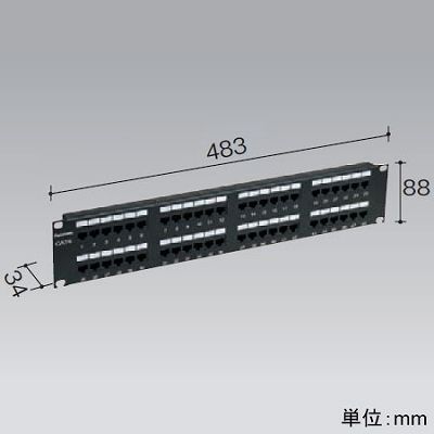 パナソニック モジュラ型パッチパネル 110タイプ 48ポート CAT6 ブラック  NR21346B 画像3