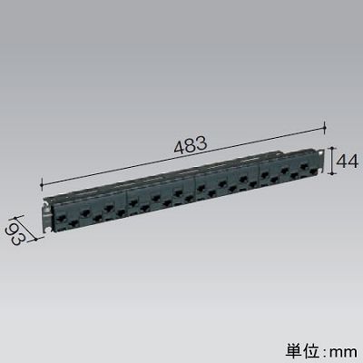 パナソニック モジュラ型パッチパネル モジュールタイプ 24ポート CAT5E ブラック  NR21227B 画像3