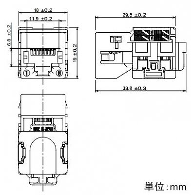 パナソニック パッチパネル用モジュール CAT6 グレー  NR3071H 画像2