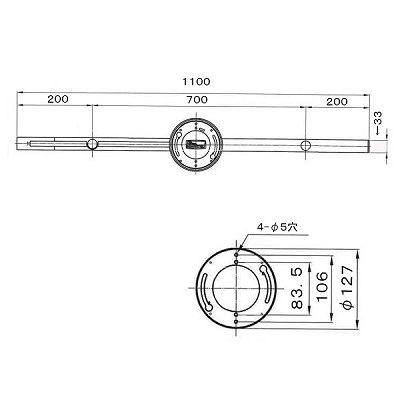 ホタルクス(NEC) ダクトレール レール長1100mm ブラック  SD-1102L6A-K 画像2