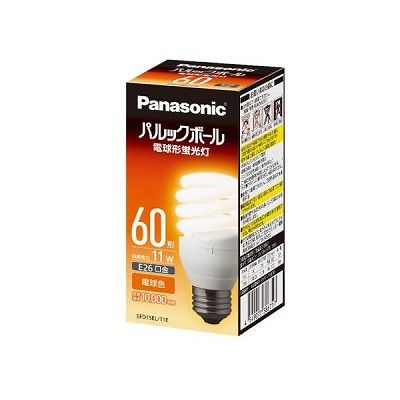 パナソニック 【生産終了】【まとめ買い50個セット】電球形蛍光灯 パルックボール D形(発光管露出形) 60形 電球色 E26 EFD15EL/11E-50SET