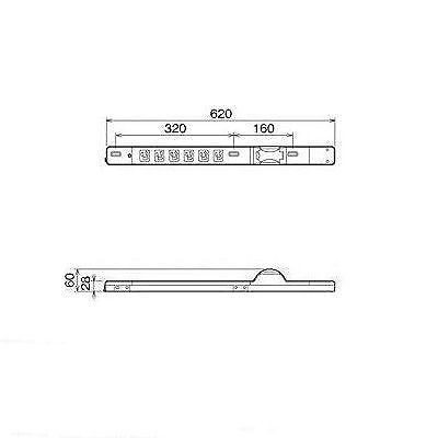 明工社 FM15Aコンセントバー 19インチラック用 6個口 15A 125V 20A 安全ブレーカ付  MR7671 画像2