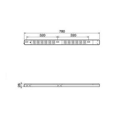 明工社 FM20Aコンセントバー 19インチラック用 12個口 20A 125V  MR7812 画像2