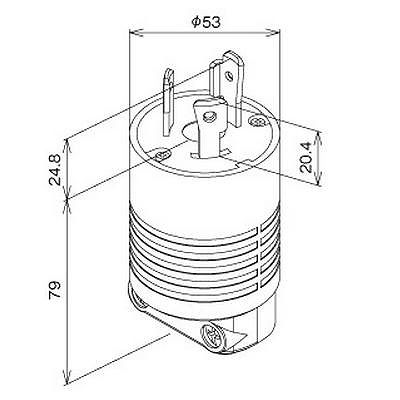 明工社 接地2P 30A引掛プラグ L5-30P準拠 30A 125V 白  MH7153W 画像2