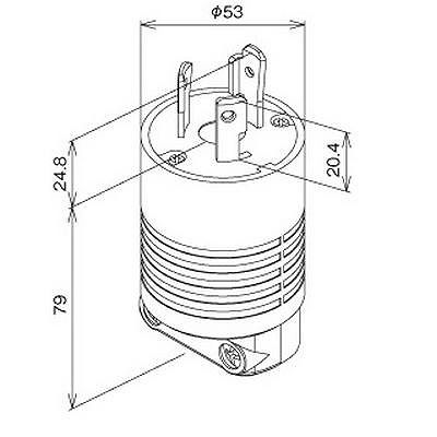 明工社 接地2P 30A引掛プラグ L6-30P準拠 30A 125V 白  MH7173W 画像2