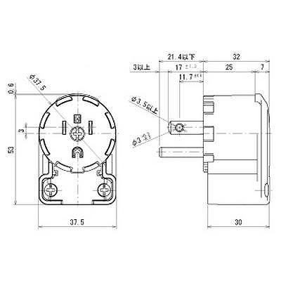 明工社 医用接地L形プラグ 15A 125V  ME7073 画像2