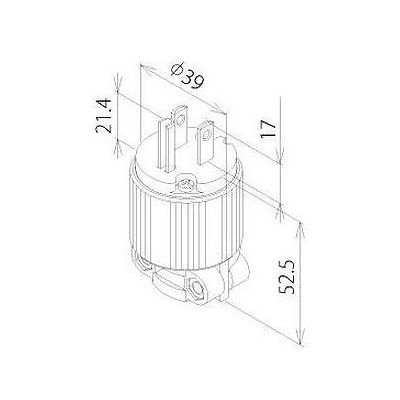 明工社 医用接地プラグ 15A 125V 赤  ME2591XXR 画像2